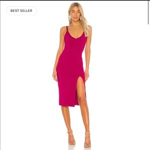 Lucie Midi Dress in Fuchsia
